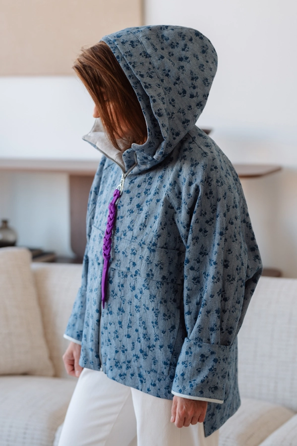 WIOSENNA KURTKA HOOBEE DENIM JASNY