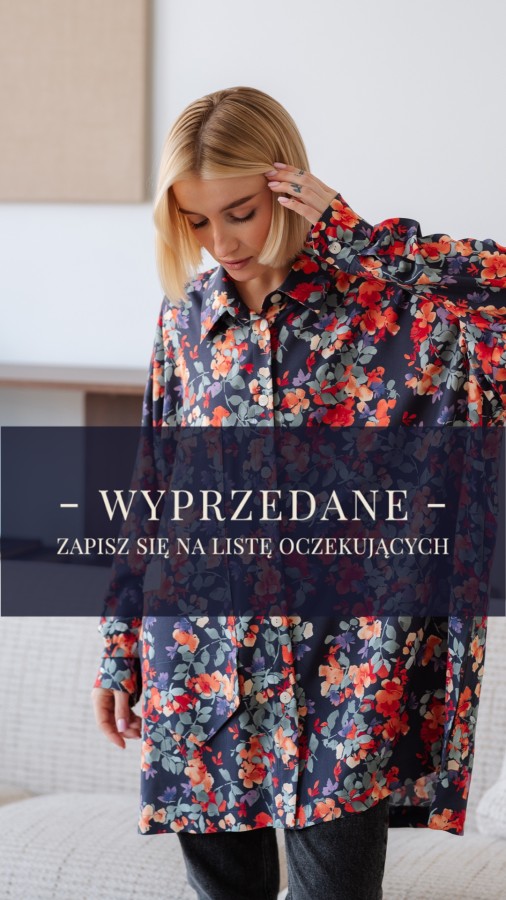 KOSZULA LULU OVERSIZE DŁUGA / KWIATY GRANAT