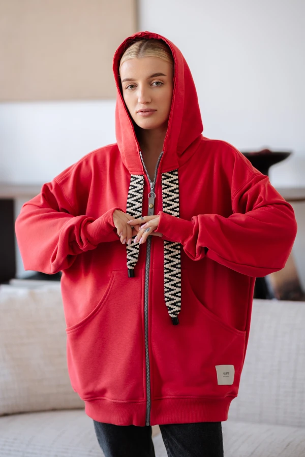 BLUZA MOJEGO CHLOPAKA ROZPINANA - MALINA