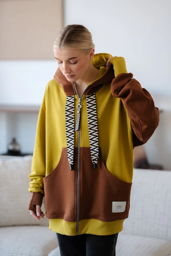 BLUZA MOJEGO CHLOPAKA ROZPINANA - TOFFIE & GOLDEN LIME