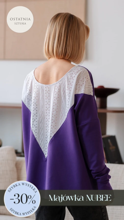 JUSIA LONGSLEEVE FIOLET KORONKA 