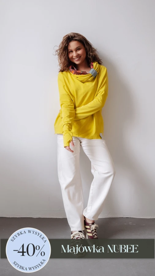 BLUZA Z KOMINEM -NUBLOUSE GOLDEN LIME - KWIATY POMARAŃCZ