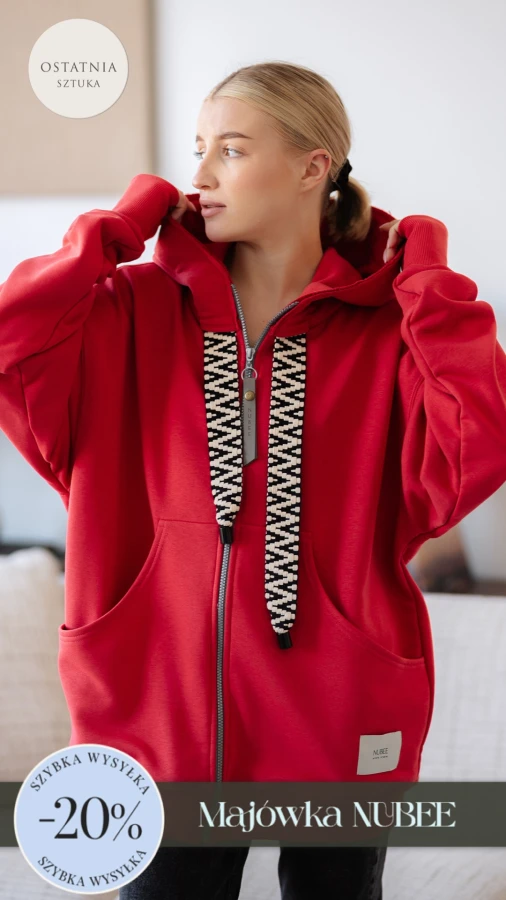 BLUZA MOJEGO CHLOPAKA ROZPINANA - MALINA
