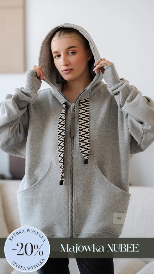 BLUZA MOJEGO CHLOPAKA ROZPINANA - SZARY MELANŻ