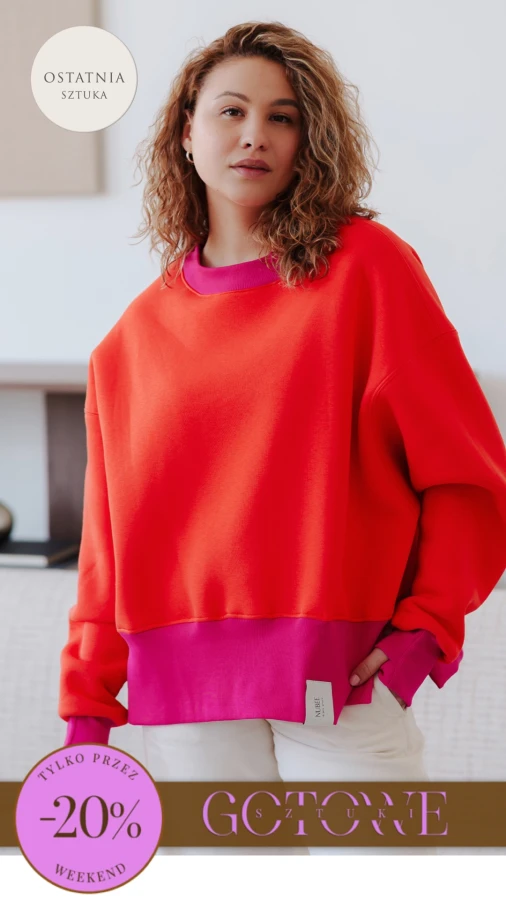 BLUZA ANA ORANGE + FUKSJA