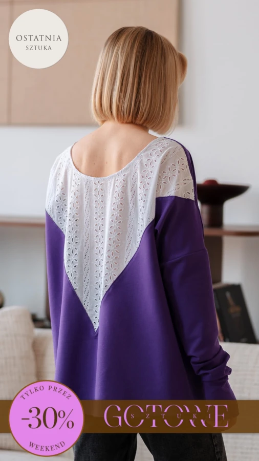 JUSIA LONGSLEEVE FIOLET KORONKA 
