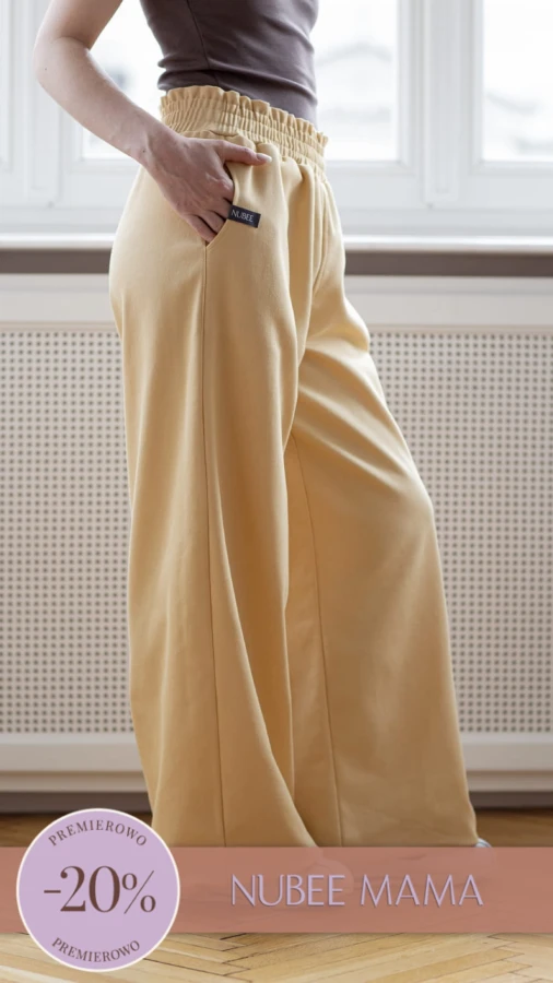 JEANSY SZEROKIE NUBISY-BUTTER YELLOW