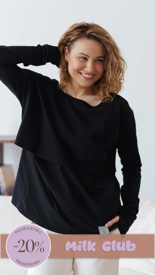 JUSIA LONGSLEEVE DO KARMIENIA CZARNY
