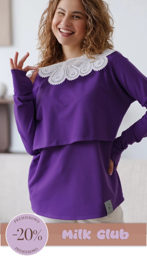 JUSIA LONGSLEEVE DO KARMIENIA MLECZNY FIOLET