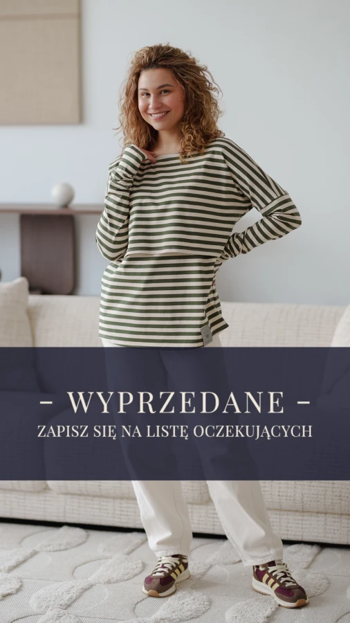 JUSIA LONGSLEEVE DO KARMIENIA PASKI CREAM & ZIELEŃ