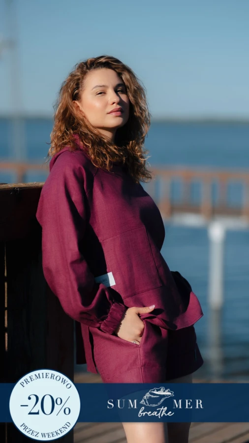 BLUZA KOSZULOWA FIKA RAMIA PURPURA KORALOWA