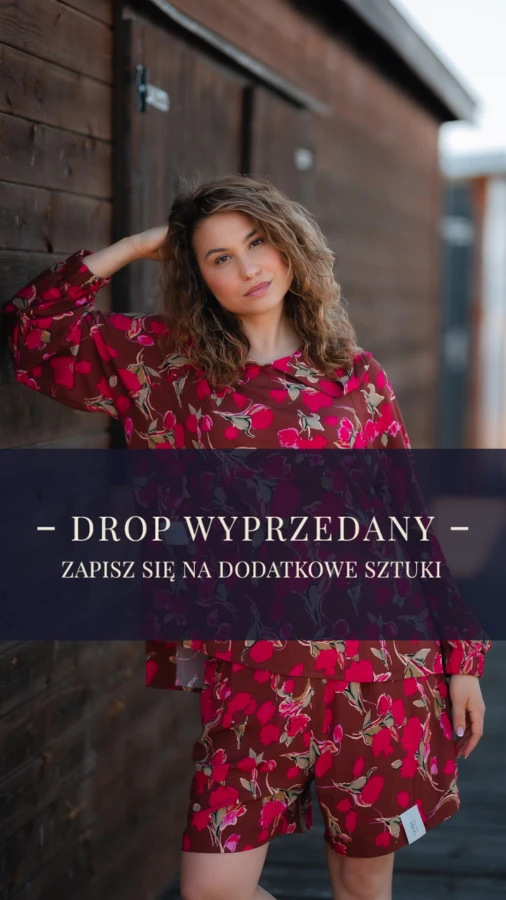 BLUZA KOSZULOWA FIKA WISKOZA FUKSJOWE OGRODY