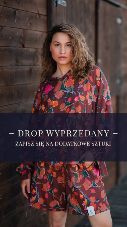 BLUZA KOSZULOWA FIKA WISKOZA POMARAŃCZOWE OGRODY