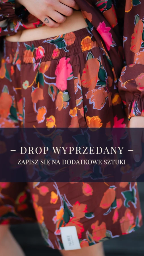 NOWOŚĆ! SPODENKI BOYFRIEND WISKOZA POMARAŃCZOWE OGRODY 