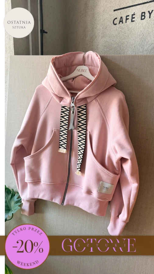 BLUZA KANG00 KRÓTKA - SUBTELNY RÓŻ