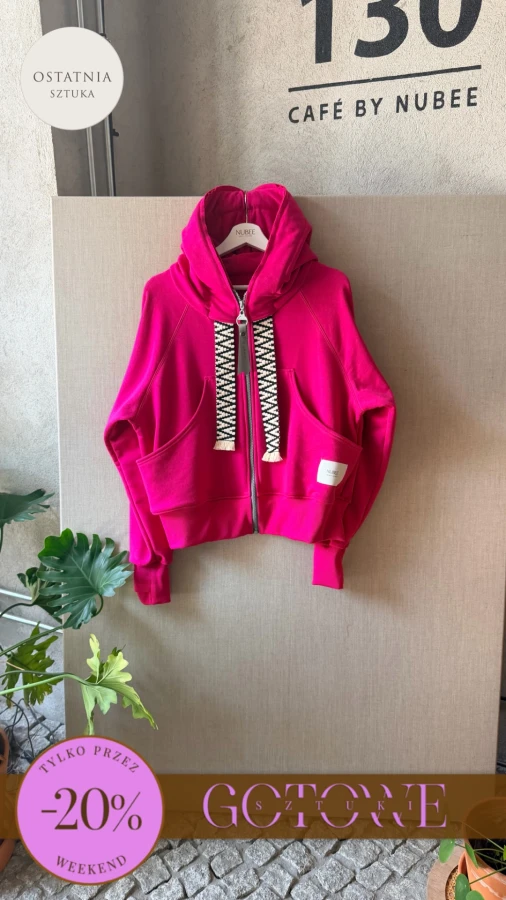 BLUZA KANG00 KRÓTKA - FUKSJA