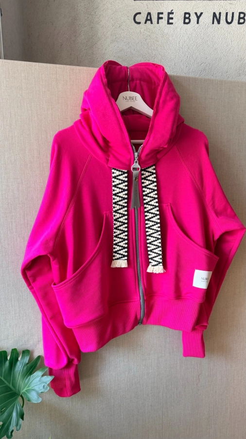 BLUZA KANG00 KRÓTKA - FUKSJA
