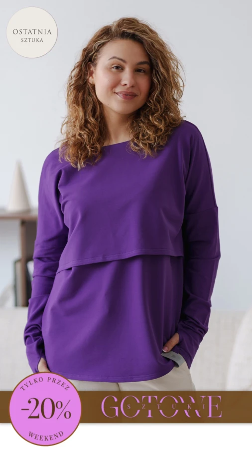 JUSIA LONGSLEEVE DO KARMIENIA MLECZNY FIOLET