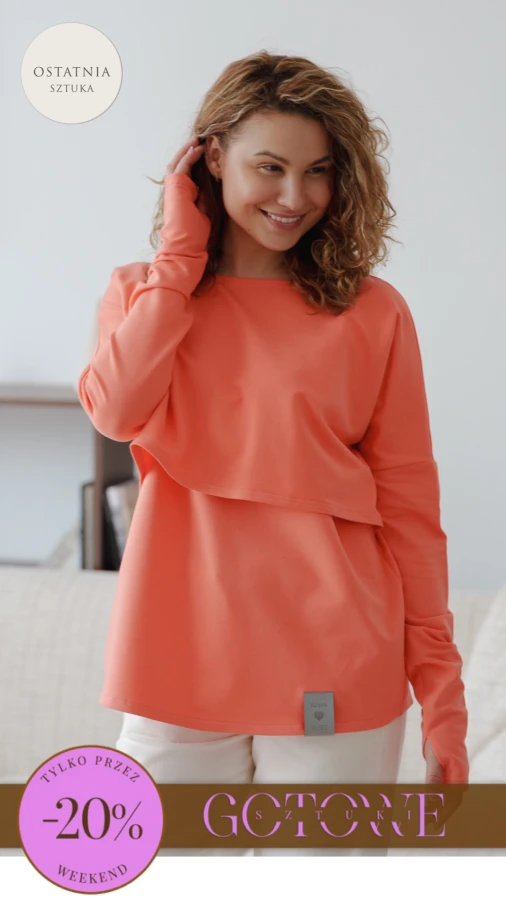 JUSIA LONGSLEEVE DO KARMIENIA MLECZNY POMARAŃCZ