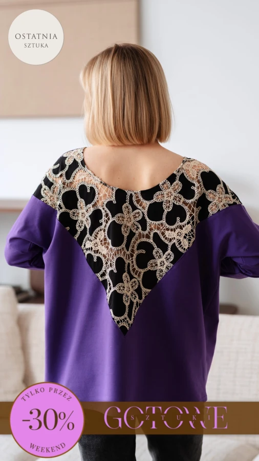 JUSIA LONGSLEEVE FIOLET KORONKA