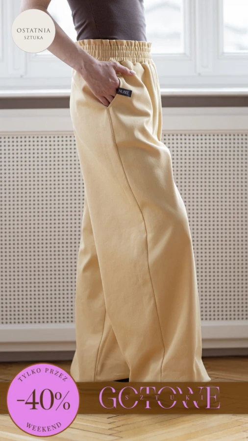 JEANSY SZEROKIE NUBISY-BUTTER YELLOW