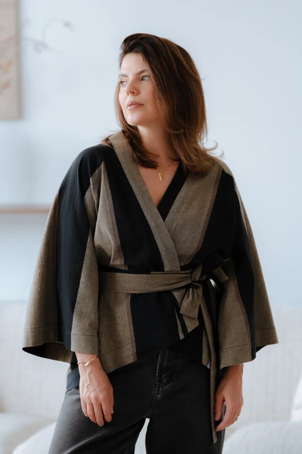 Kimono / Koszula Kimonowa – CIEMNE PASY