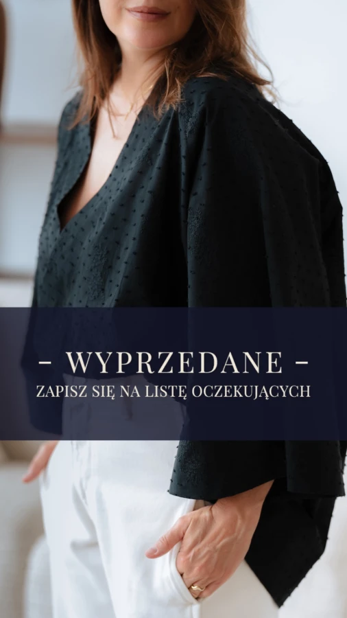 Kimono / Koszula Kimonowa – CZARNY BATYST PLUMETI