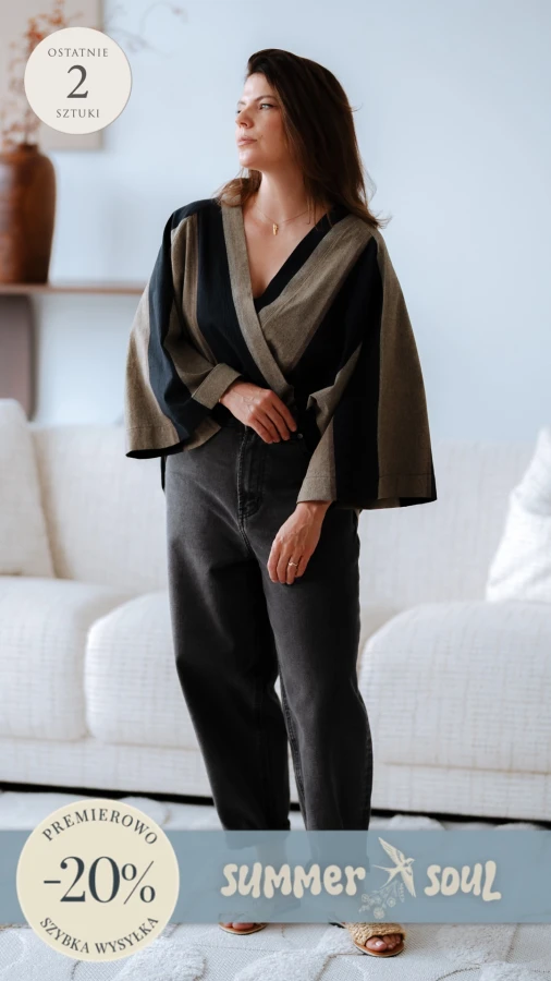 Kimono / Koszula Kimonowa – CIEMNE PASY
