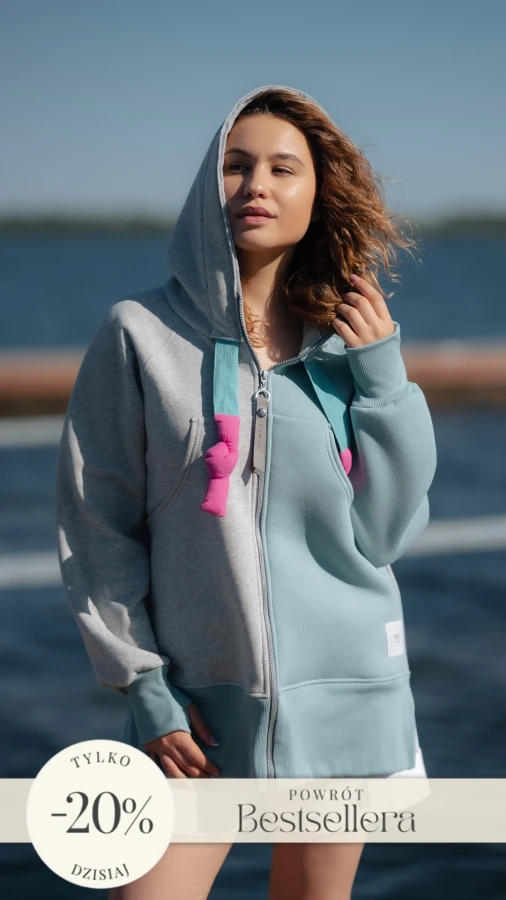 BLUZA ROZPINANA KANG00 EXTEND - PÓŁ NA PÓŁ