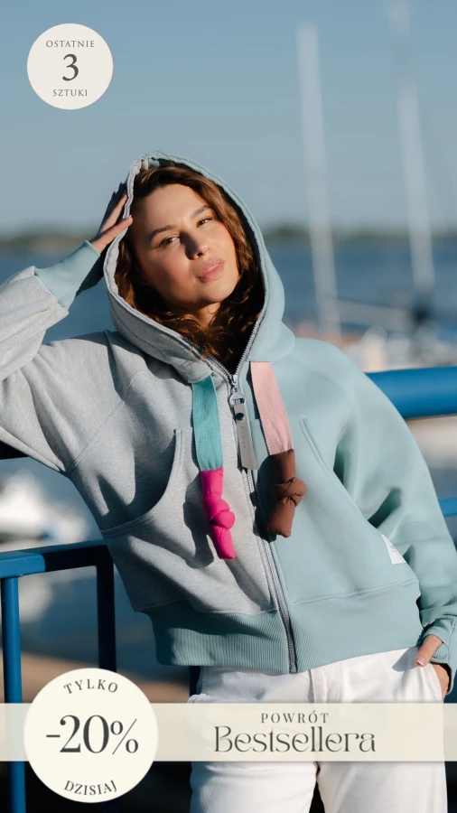 BLUZA KANG00 KRÓTKA - PÓŁ NA PÓŁ