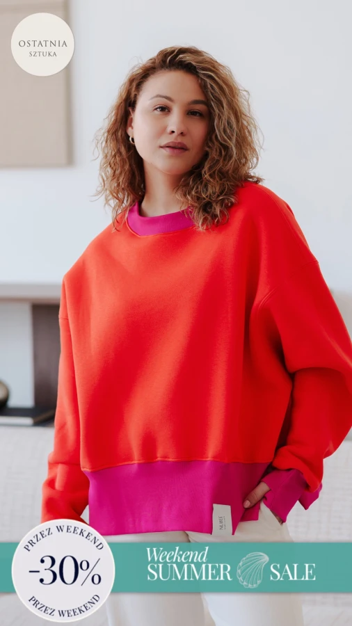 BLUZA ANA ORANGE + FUKSJA