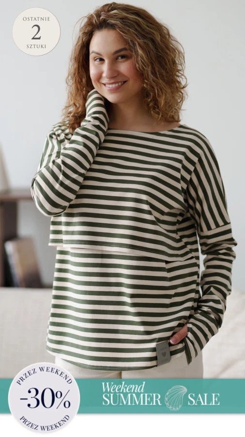 JUSIA LONGSLEEVE DO KARMIENIA PASKI CREAM & ZIELEŃ