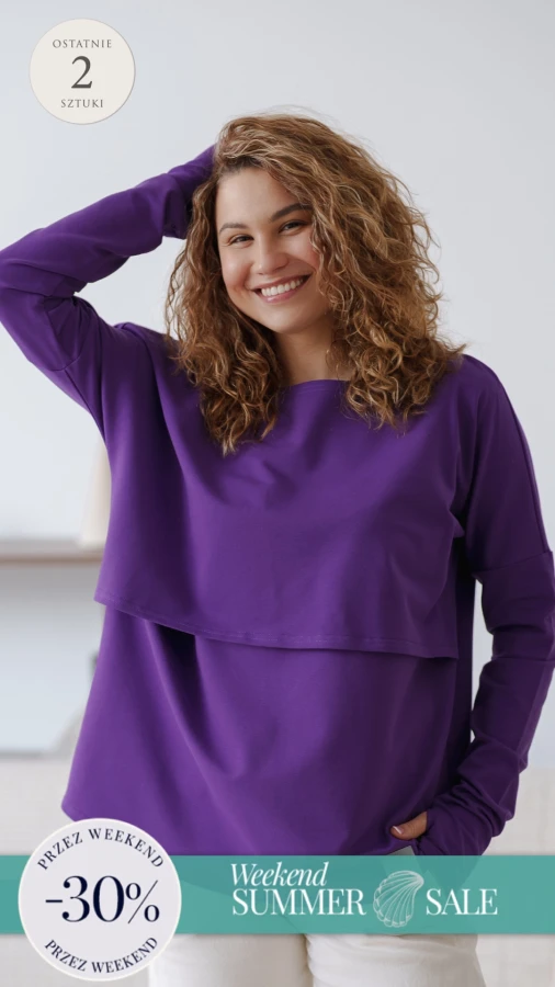 JUSIA LONGSLEEVE DO KARMIENIA MLECZNY FIOLET