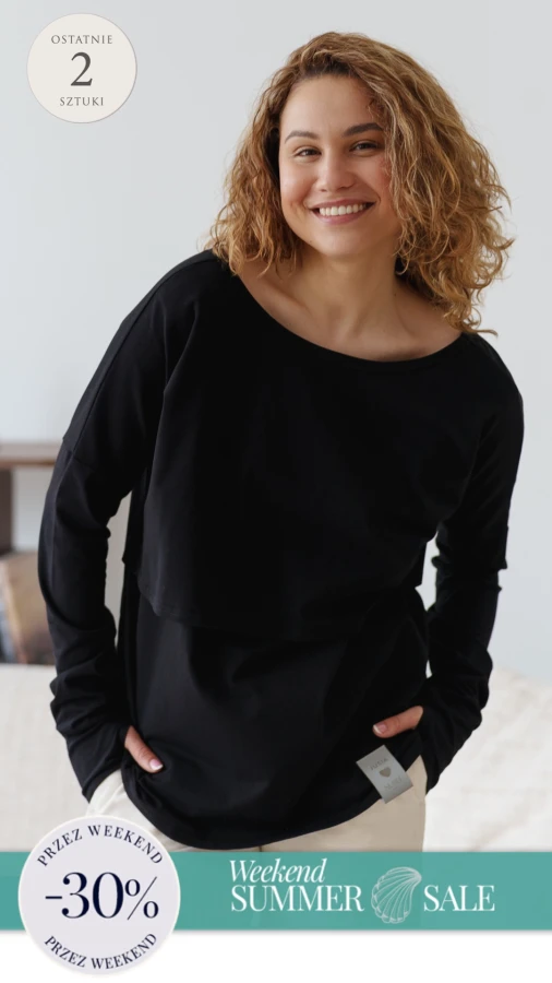 JUSIA LONGSLEEVE DO KARMIENIA CZARNY