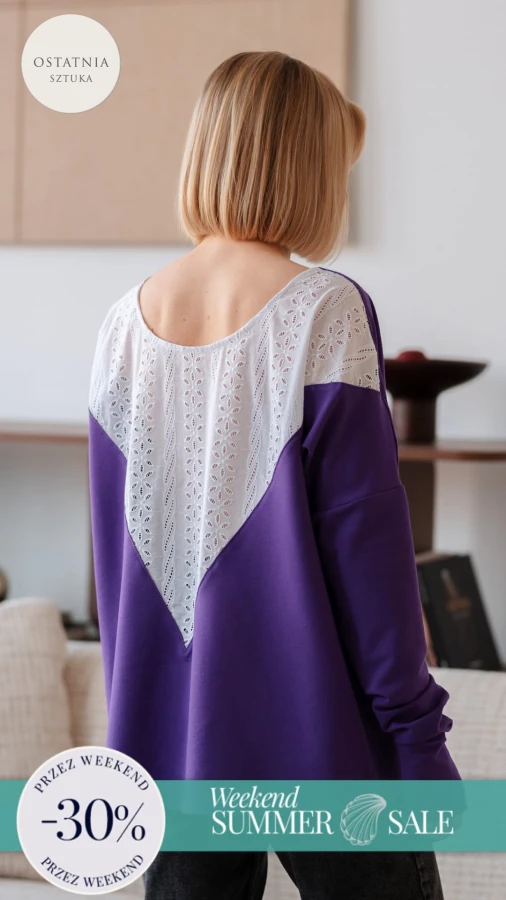 JUSIA LONGSLEEVE FIOLET KORONKA 