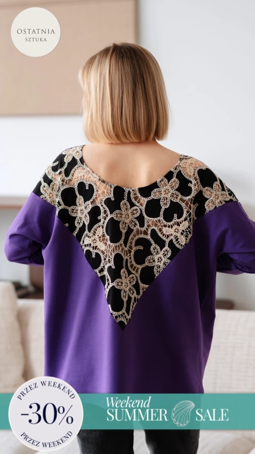 JUSIA LONGSLEEVE FIOLET KORONKA