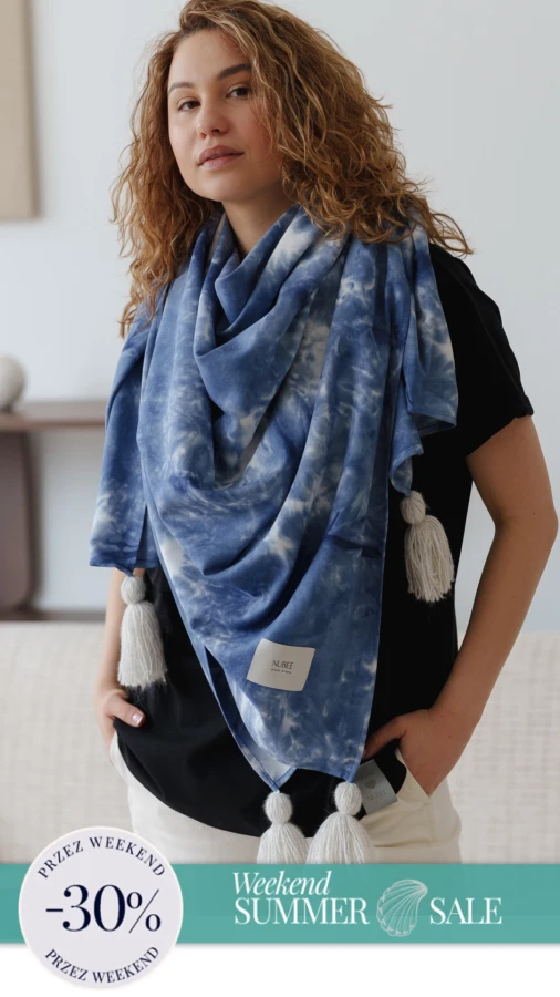 SZAL/CHUSTA HUGMEE 3 IN 1 NIEBO OMBRE