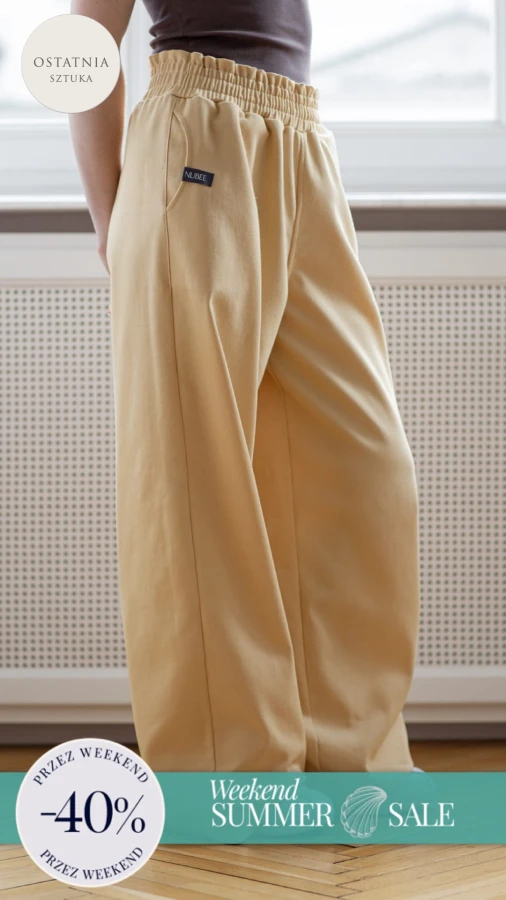 JEANSY SZEROKIE NUBISY-BUTTER YELLOW