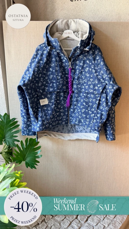 WIOSENNA KURTKA HOOBEE DENIM CIEMNY