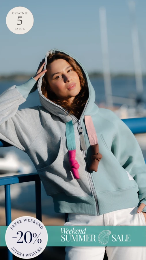 BLUZA KANG00 KRÓTKA - PÓŁ NA PÓŁ