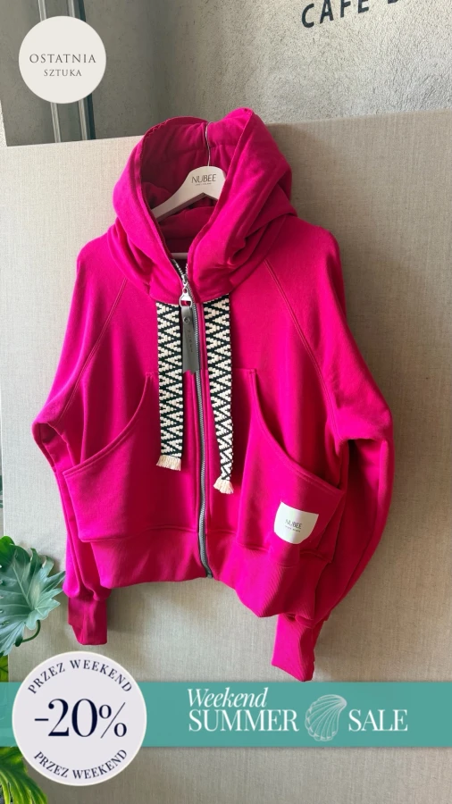 BLUZA KANG00 KRÓTKA - FUKSJA