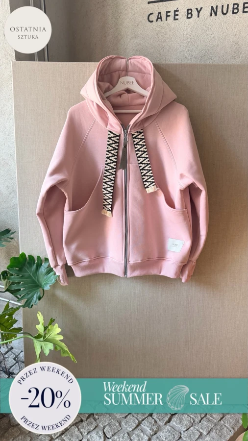 BLUZA KANG00 DŁUGA (62) SUBTELNY RÓŻ