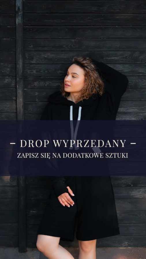 BLUZA LOVE Z KAPTUREM CZARNY
