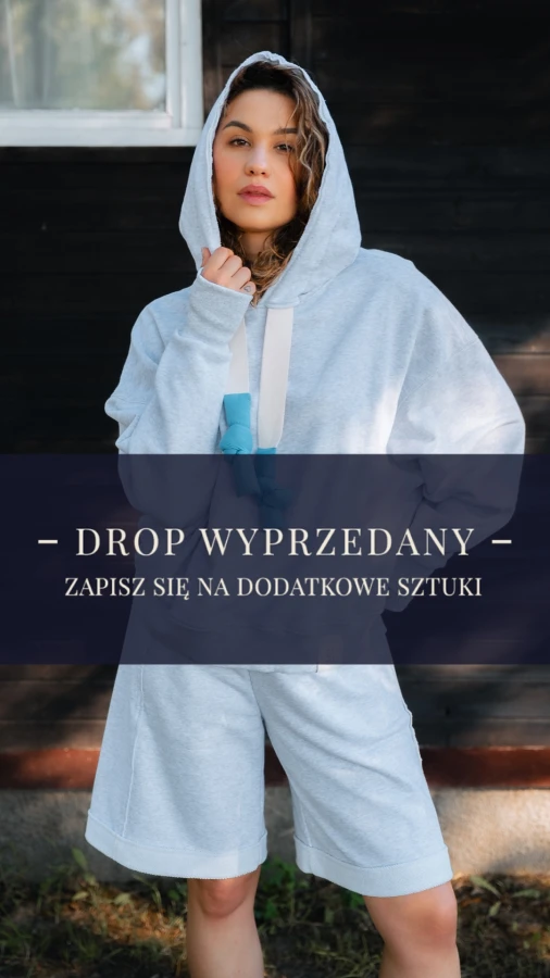 BLUZA LOVE Z KAPTUREM SZARY COCONUT