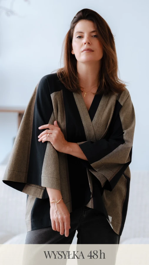 Kimono / Koszula Kimonowa – CIEMNE PASY