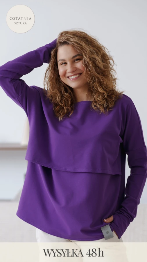 JUSIA LONGSLEEVE DO KARMIENIA MLECZNY FIOLET