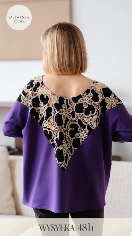 JUSIA LONGSLEEVE FIOLET KORONKA