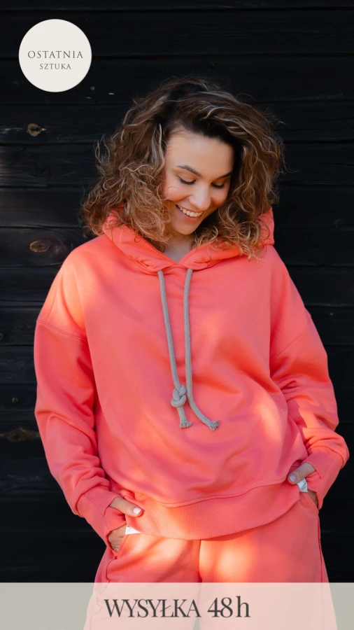 BLUZA LOVE Z KAPTUREM BRZOSKWINIA