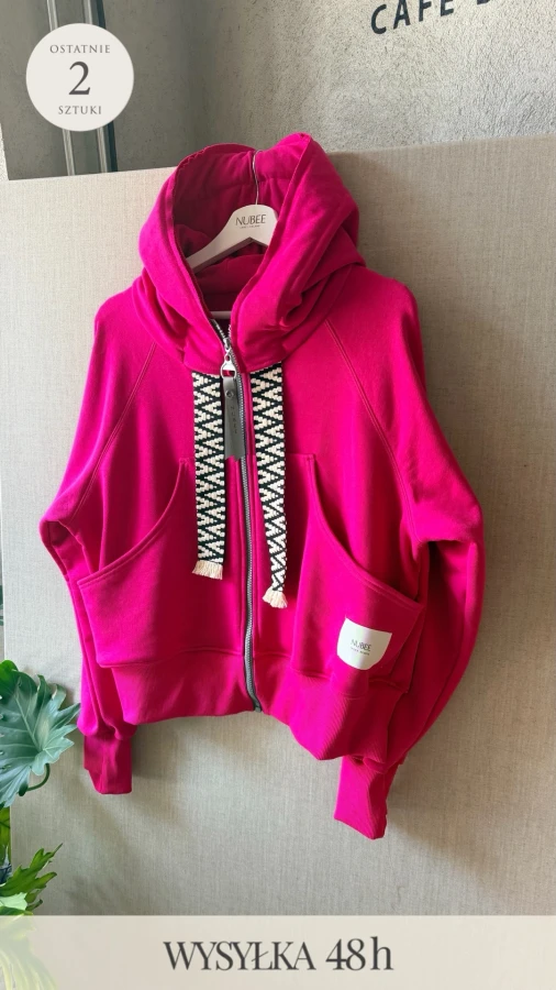 BLUZA KANG00 KRÓTKA - FUKSJA