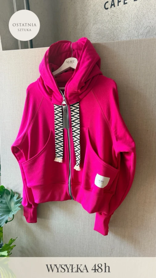 BLUZA KANG00 KRÓTKA - FUKSJA
